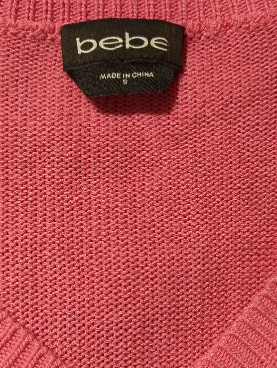 BEBE Tie Front Cutout Crochet Midi Dress  Fuchsia Women's Size Small NWT - Picture 9 of 11